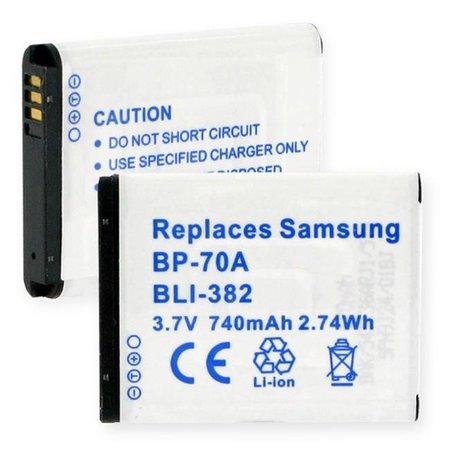 EMPIRE Empire BLI-382 3.7V Samsung BP-70A Li-ion 740 mAh Batteries - 2.74 watt BLI-382